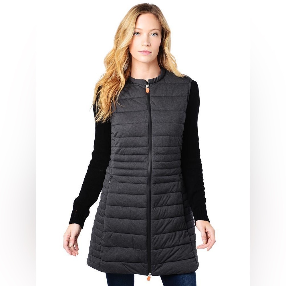 Save the Duck Packable Quilted Long Vest Size 0 XS Gray